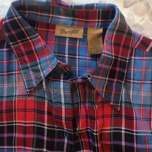 Wrangler Button Down Plaid  Shirt